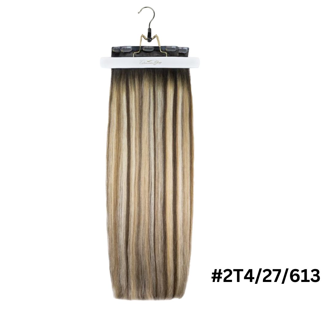 Nahtlose Deluxe 7-teilige 220 g Echthaar Clip in Set in 60 cm Länge – Bild 11