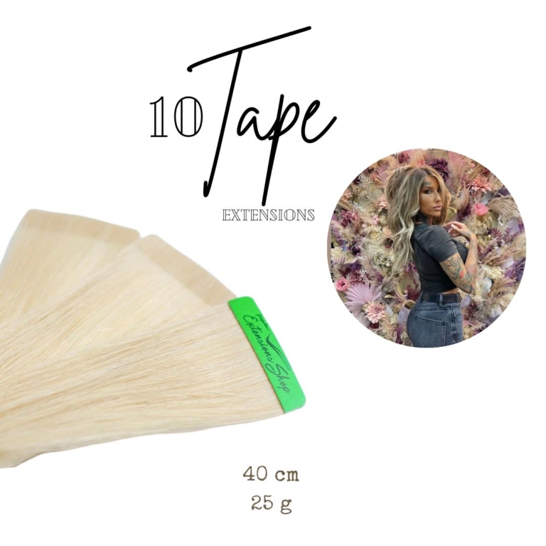 40 Tape Extensions Echthaar – 50 Cm, Farbe #18 Dunkelblond, Je 2,5g, 4 Cm Breit